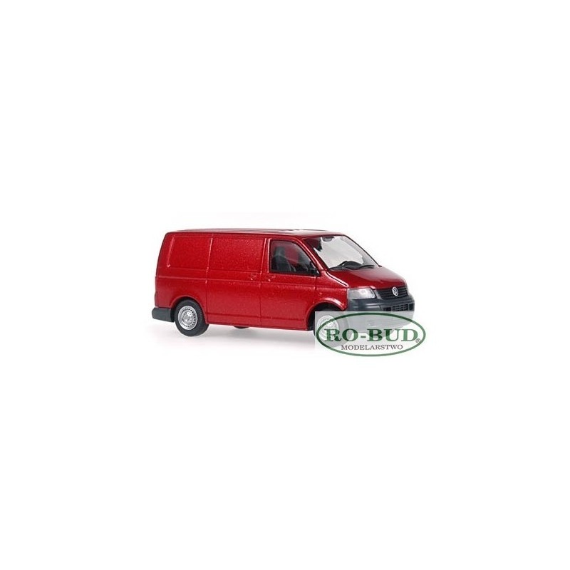 Model redukcyjny Volkswagen T5 Transporter, skala 1:87, Ro-Bud. Czerwony.