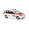 Model redukcyjny Volkswagen Sharan, skala 1:87, policyjny. Biały z pomarańczowymi pasami, oznaczenia policji Graubünden.