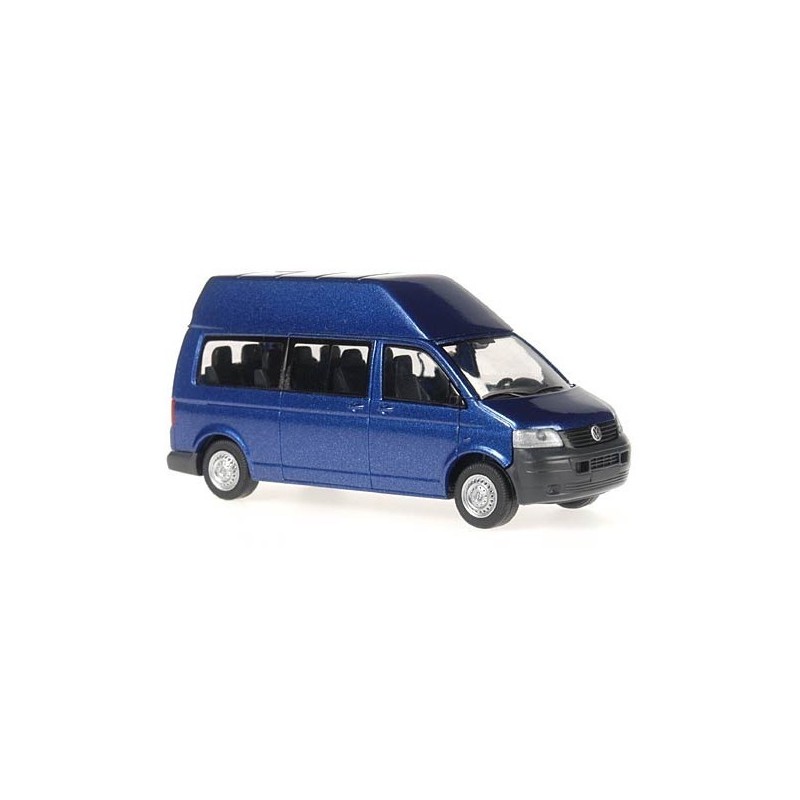 Volkswagen T5 Transporter Hochdach metallic, skala 1:87, kolor niebieski.