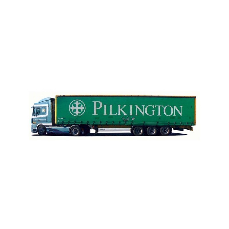 Model DAF XF 105 SSC/Aerop., skala 1:87, G-KSZ Timmer. Zielona naczepa z logo Pilkington.