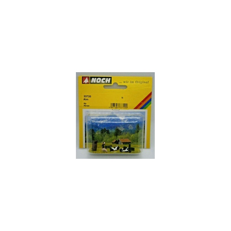 Model redukcyjny ALP 33720, skala 1:87, Noch. Krajobraz wiejski z krowami i budynkiem.