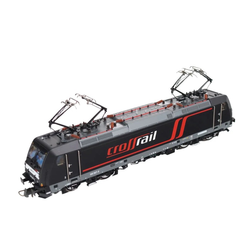 Lokomotywa elektryczna ROCO 62505, skala 1:87, Crossrail, czarno-szara z czerwonymi akcentami.