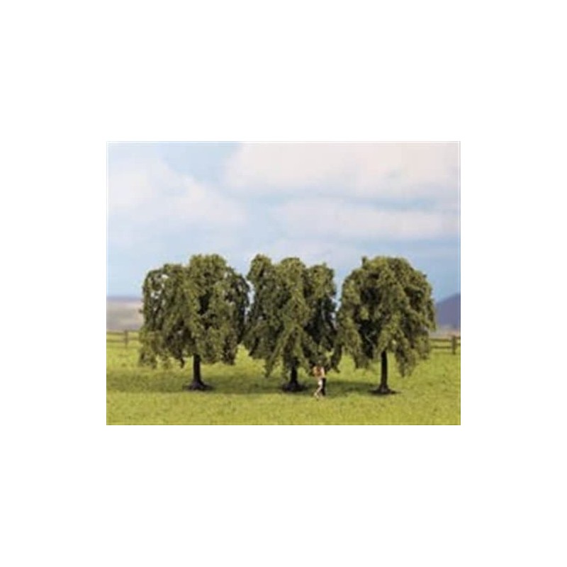 Drzewa wierzby płaczące, skala NOCH, 3 sztuki, wys. 8 cm.
