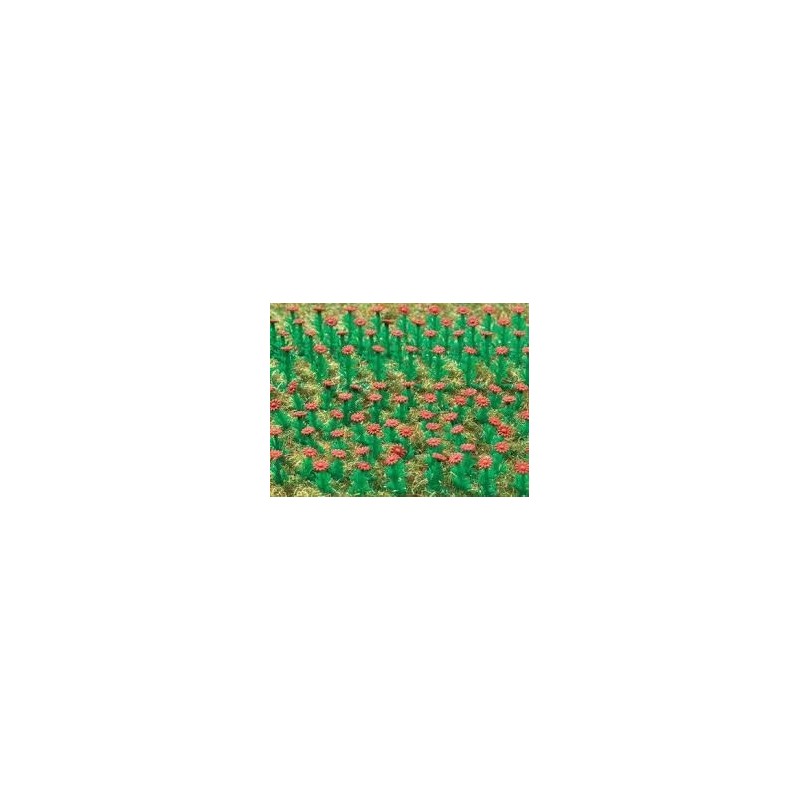 Czerwone astry, skala 1:87, model redukcyjny. Szczegółowe, czerwone kwiaty, zielone łodygi. Dekoracja do modeli kolejowych.