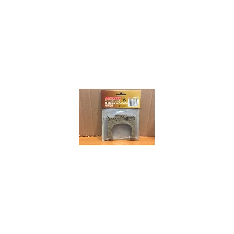 Tunel kolejowy dwutorowy, skala 1/160N, Kibmer. Szary, detaliczny model.