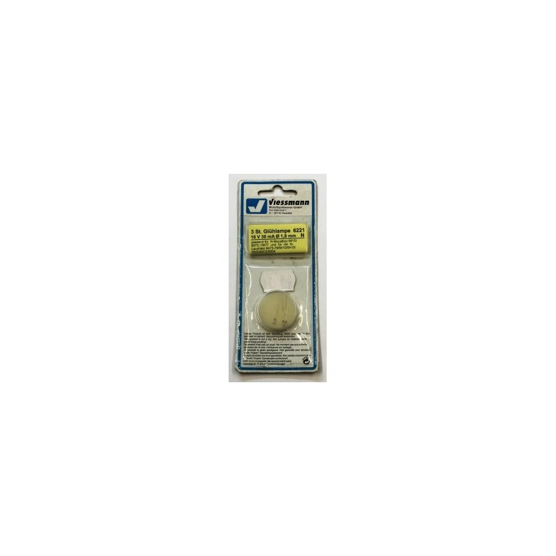 Żarówki białe 1.8mm 16V 30mA, Viessmann, 3 sztuki.