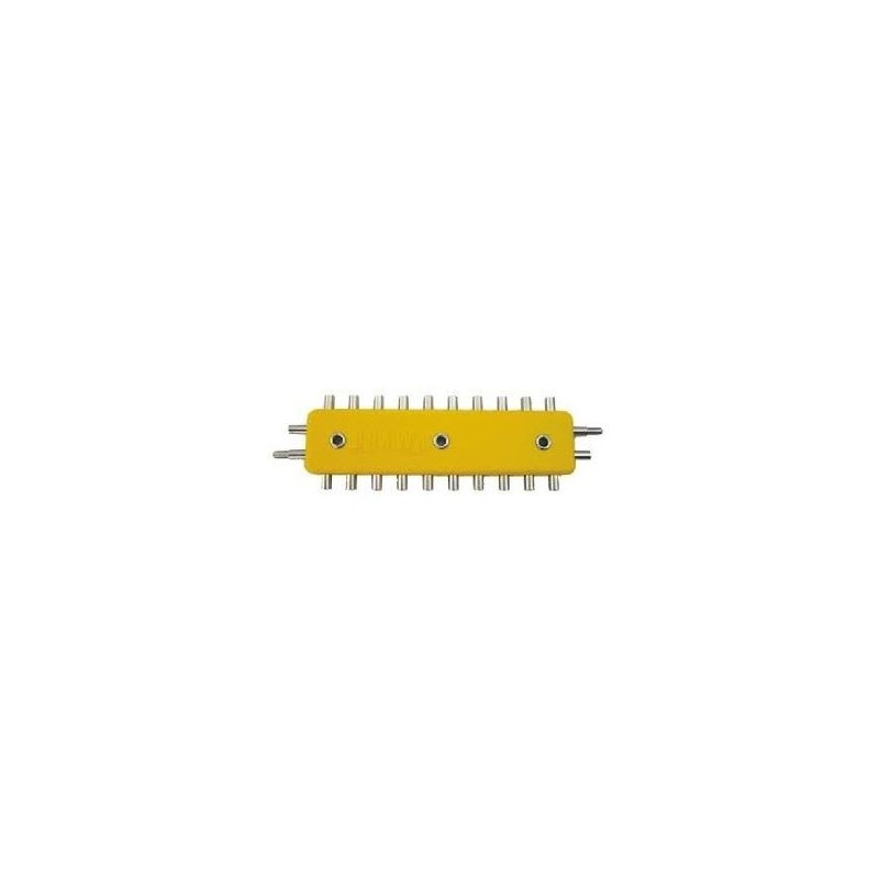 Verteilerplatte 1,6 mm, model redukcyjny, żółty, z metalowymi elementami.