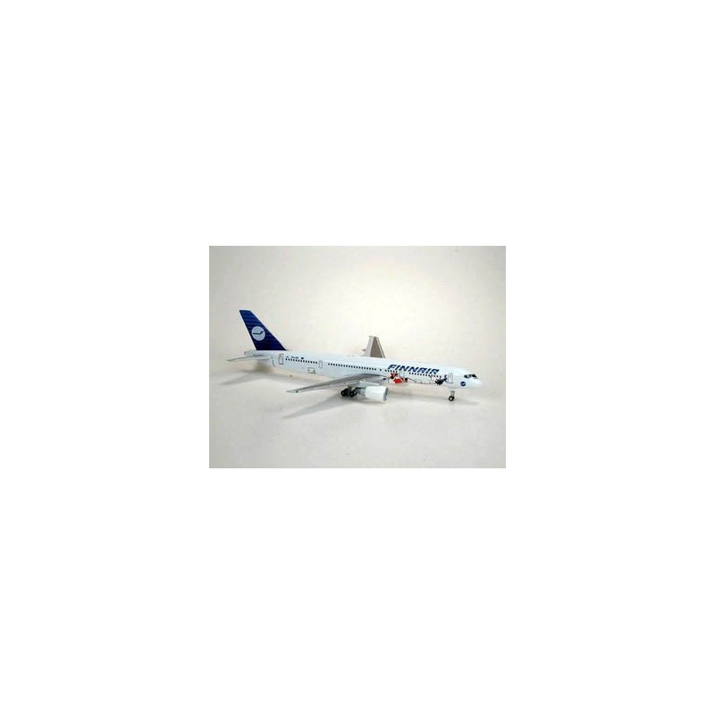 Model samolotu Boeing 757-200 Finnair, skala 1/400, GeminiJets, biały kadłub, niebieski ogon z logo.
