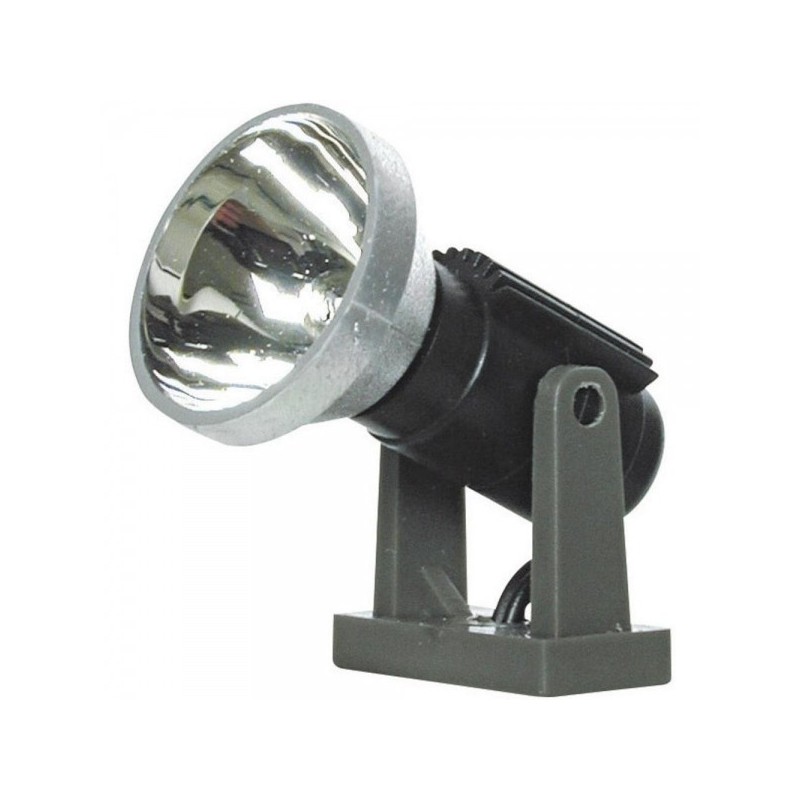 Reflektor halogenowy Led H0, Viessmann, skala 1:87, szary, z obrotową podstawą.