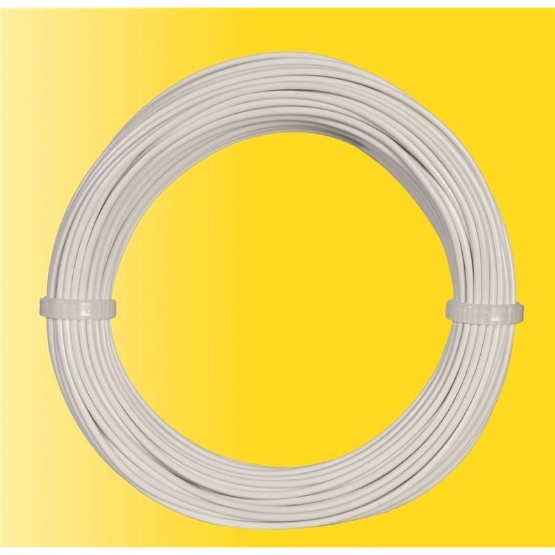 Biały kabel 10m, 0,14mm.