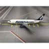 Model redukcyjny Boeing 737-300, skala 1:400, GeminiJets. Malowanie AVIACSA, biały kadłub z niebieskim ogonem i logo.