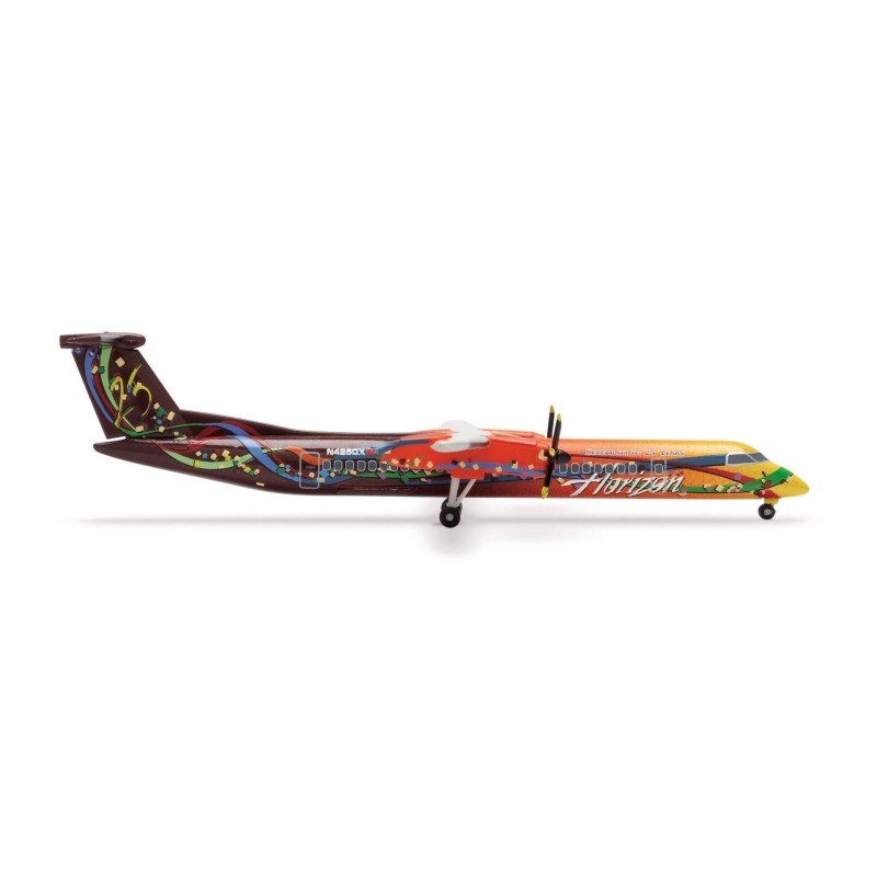 Model samolotu Horizon Airlines Dash 8-Q400, skala 1:200, Herpa. Malowanie jubileuszowe 25-lecia, kolorowy design.