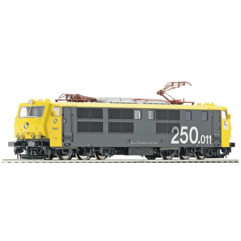 Lokomotywa elektryczna ROCO 62420, skala 1:87, żółto-szary malowanie, logo RENFE.