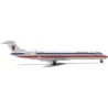Model redukcyjny American Eagle Canadair Jet CRJ700, skala 1:500, Herpa. Malowanie American Eagle, czerwono-biało-niebieskie.
