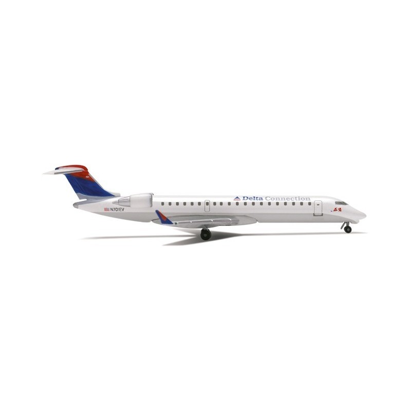 Model ASA Delta Connection Canadair Jet CRJ200, skala 1:500, Herpa, w barwach Delta Connection.