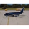 Model Boeing 737-200 Braniff, skala 1:500, Inflight 500. Ciemnobłękitne malowanie, logo linii lotniczej.