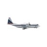 Model samolotu Lockheed L-100-20 Delta Air Lines, skala 1:500, HERPA. Biały kadłub z czerwono-błękitnymi akcentami.