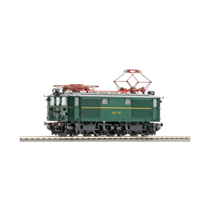 Lokomotywa elektryczna ROCO 63812, skala 1:87, zielony z żółtą linią i napisem RENFE 1007.