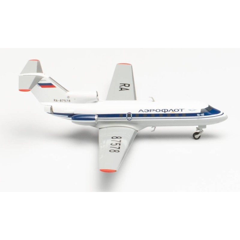 Model samolotu Aeroflot Yakovlev Yak-40, skala 1:200, Herpa, malowanie RA-87578.