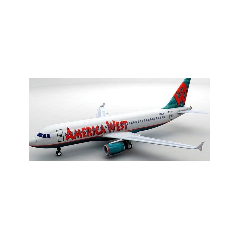 Airbus A320 America West, skala 1:200, Herpa. Malowanie America West, detale logo i kolorystyka.