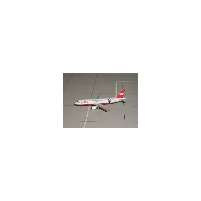 Airbus A320 LTU "Borussia Mönchengladbach", 1/500, czerwono-biały, logo klubu piłkarskiego.