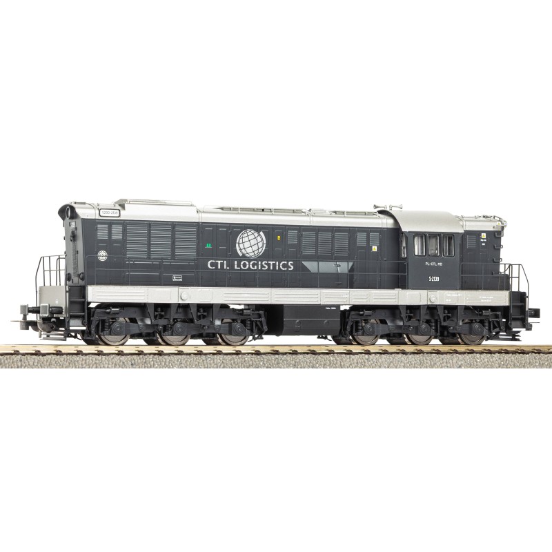 Lokomotywa spalinowa PIKO 59779, skala 1:87, CTL Logistics. Czarno-srebrna.