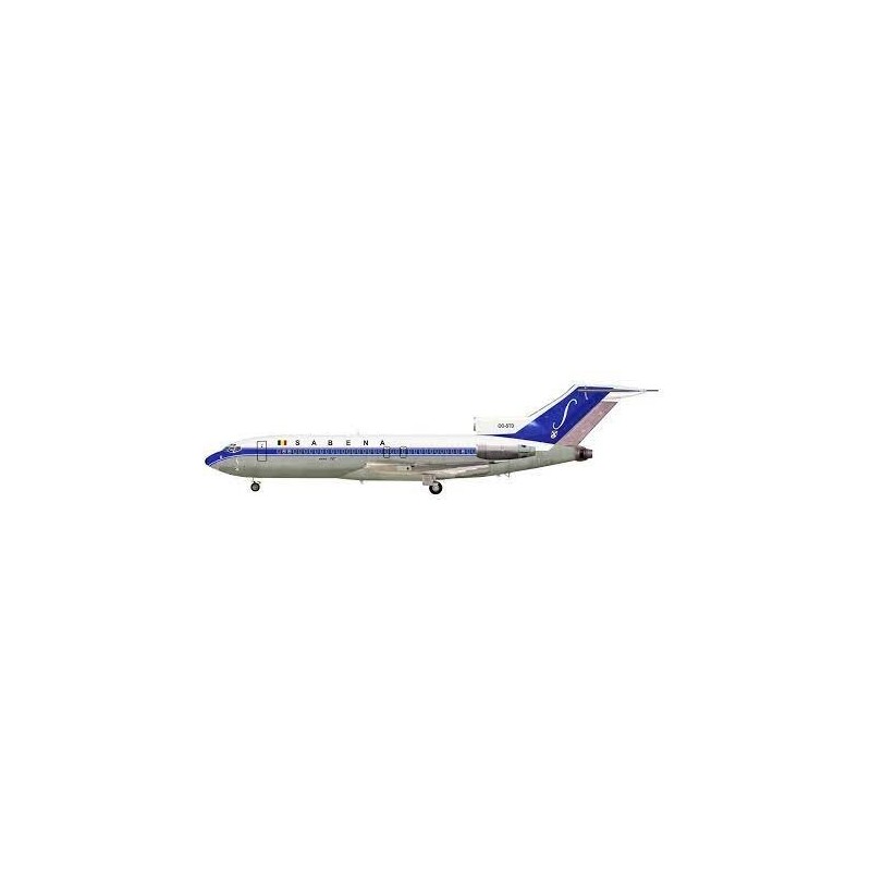 Model redukcyjny Boeing 727-100, skala 1:500, Sabena, detale malowania.
