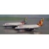 Model samolotu Boeing 737-200, skala 1:400, British Airways, biały kadłub z czerwono-niebieskimi detalami.