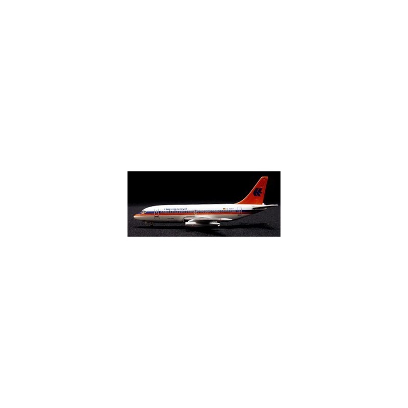 Model samolotu Boeing 737-200, skala 1/500, producent Inflight 500, malowanie Hapag-Lloyd, szczegółowe detale.