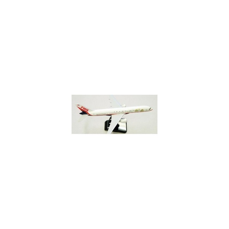 Model Boeing 757-200 TWA, 1/200, biały z czerwonymi akcentami i logo TWA.