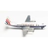 Model Vickers Viscount 800, skala 1:200, HERPA. Malowanie British World Airlines, oznaczenie G-APEY.