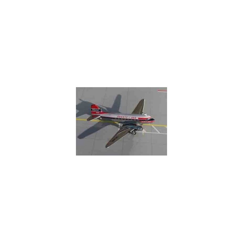 Model samolotu Douglas DC-3, skala 1:250, Ansett-ANA, czerwono-biały, VH-ANP.