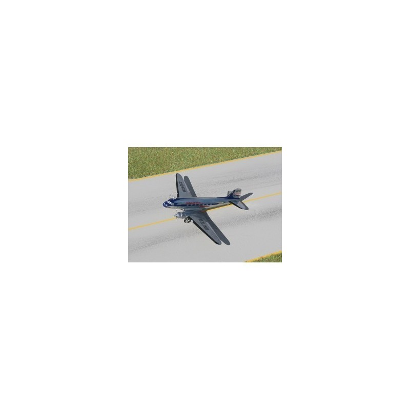 Model samolotu Douglas DC-3, skala 1:250, United Air Lines. Silniki Pratt & Whitney, detale malowania linii lotniczej.