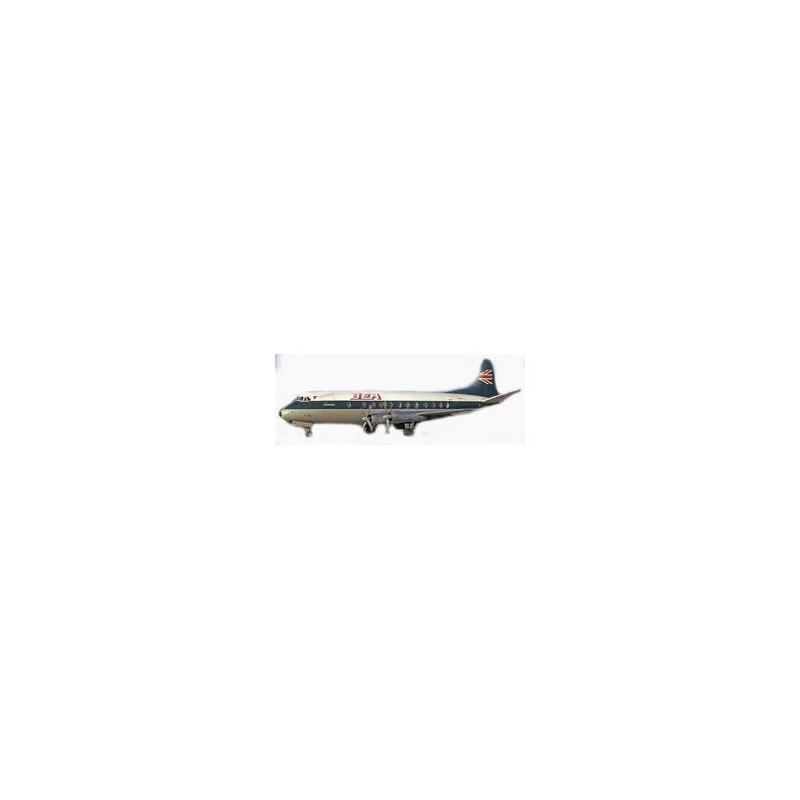 Model Vickers Viscount 800 BEA, 1/500, biało - niebieski z czerwonym logo.