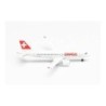 Model redukcyjny Airbus A220-100, skala 1:200, Herpa. Swiss International Air Lines, oznaczenie HB-JBH „Ascona“, biały kadłub z 