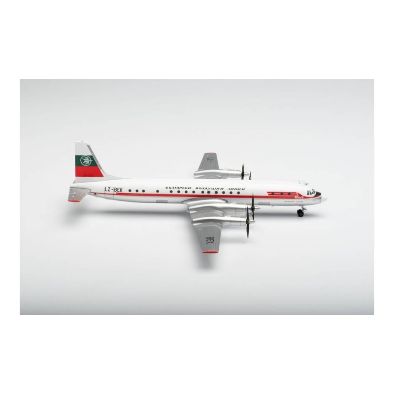 Model samolotu Ilyushin IL-18, skala 1:200, Herpa. Malowanie Balkan Bulgarian Airlines, LZ-BEK.
