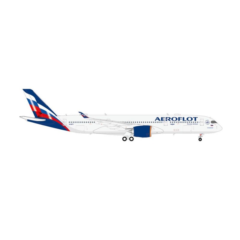 Model redukcyjny Airbus A350-900 Aeroflot, skala 1:200, Herpa. Malowanie VQ-BFY „P. Tchaikovsky”.