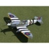 Model samolotu Spitfire MK IX, skala 1:72, Gemini. Szare malowanie z czarno-białymi pasami, czerwone elementy.