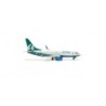 Model redukcyjny Boeing 737-700 AirTran Airways, skala 1:200, HERPA. Zielono-biały kadłub z logo linii.