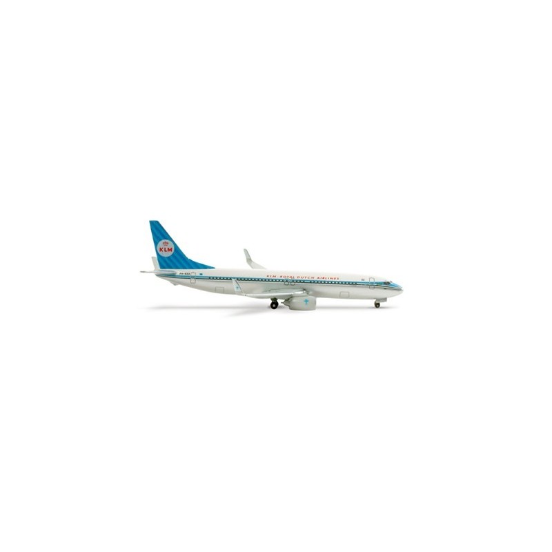 Model KLM Boeing 737-800, skala 1:500, HERPA. Retro malowanie, detale linii lotniczych KLM.